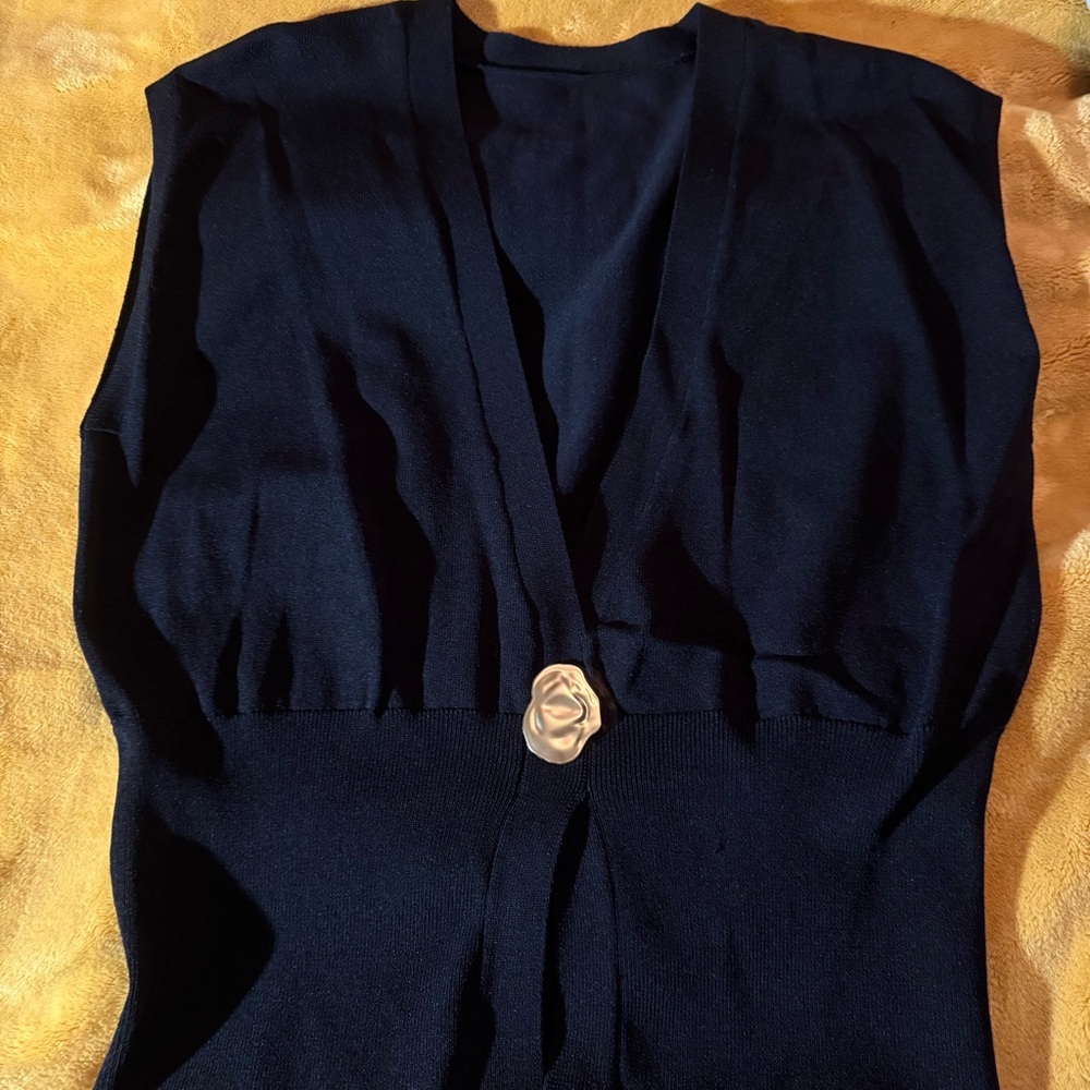 Othr Navy Blue Crop Top